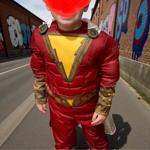 Like New: Shazam Deluxe Costume for kids Size Medium (8-10)